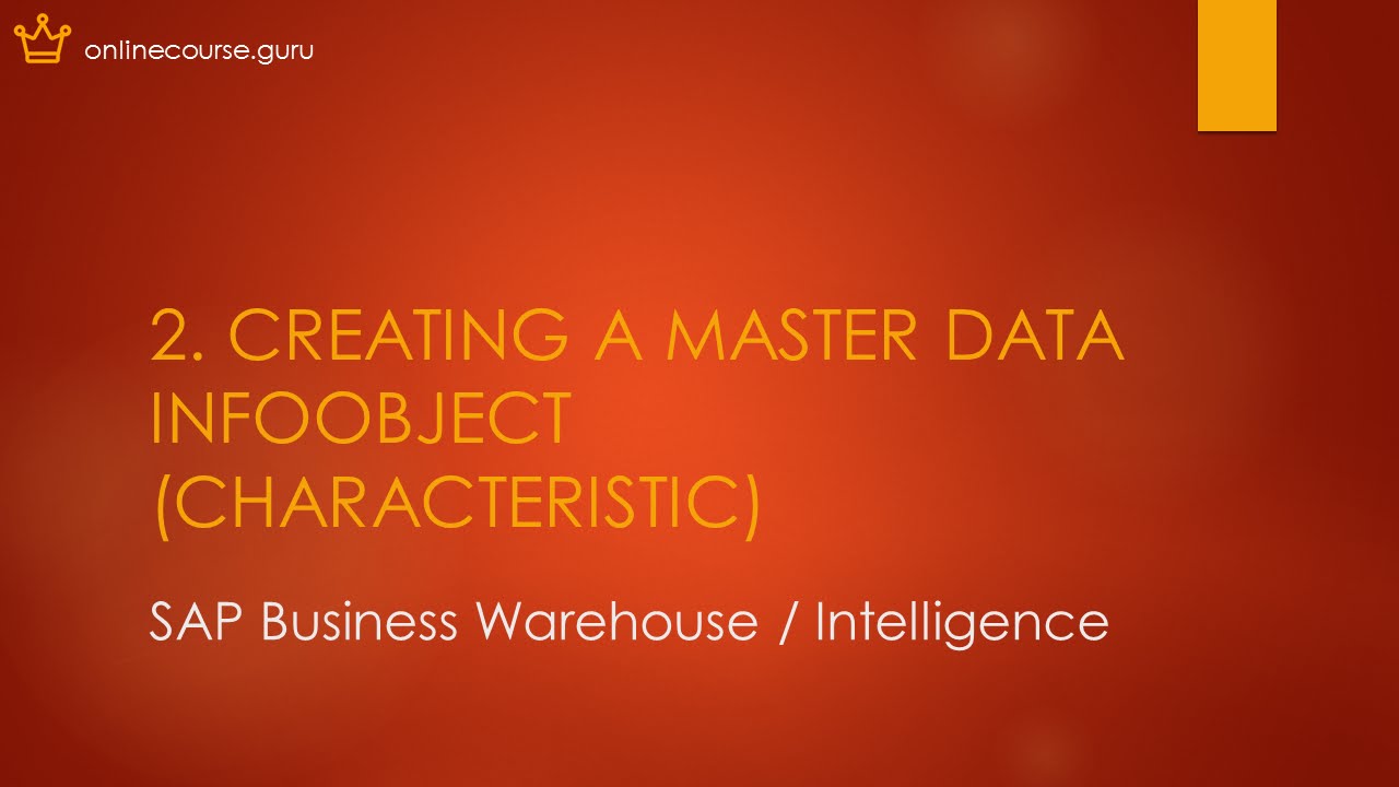 2. Creating a Master Data InfoObject (Characteristic) in SAP Business Intelligence (BI / BW)