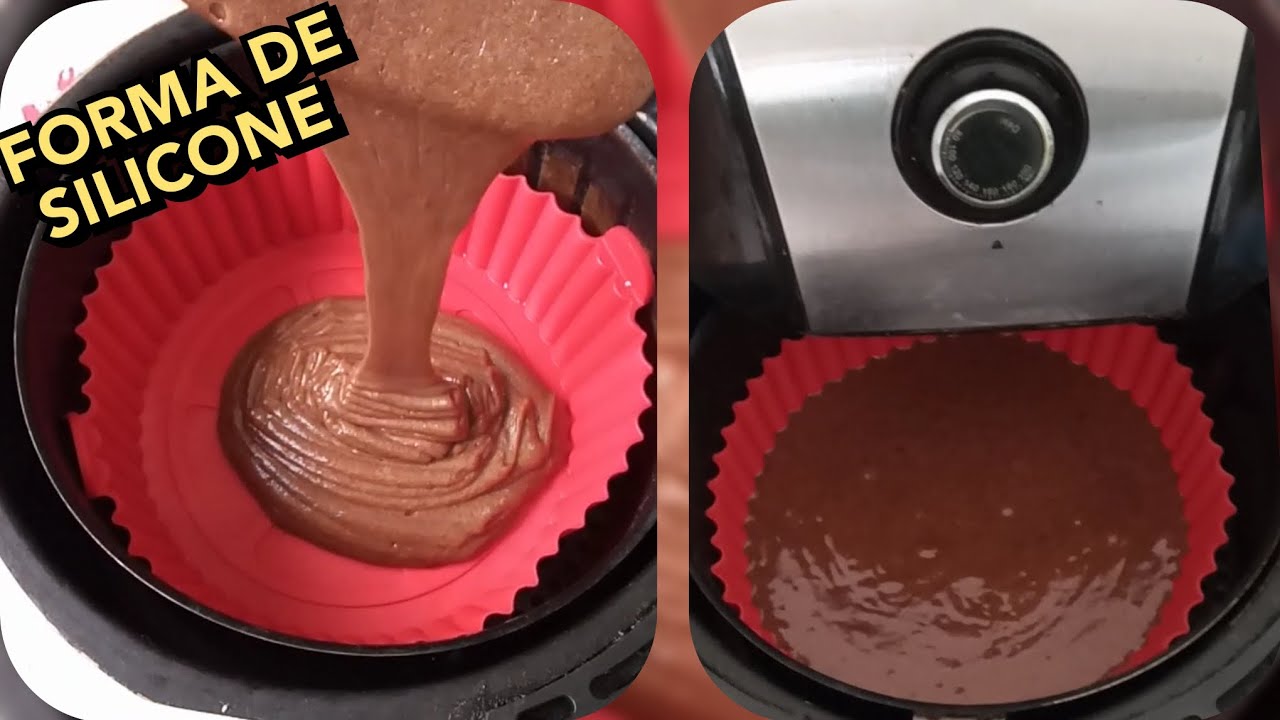 BOLO NA AIRFRYER COM FORMA DE SILICONE DA CERTO?! #bolosemovo