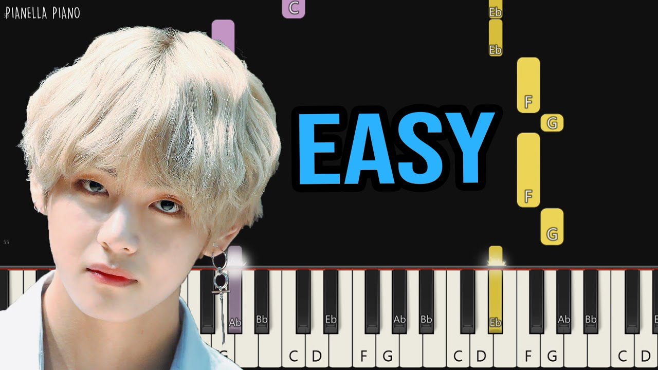 BTS V - Scenery | EASY Piano Tutorial by Pianella Piano