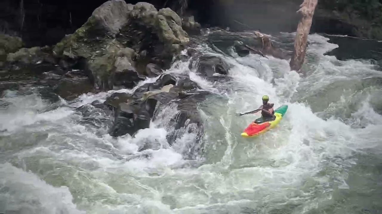 Whitewater Kayaking on a river in Hawaii