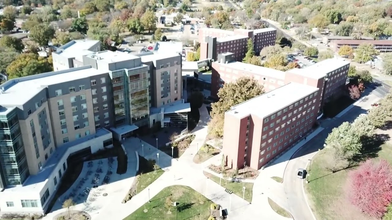 Flying around K state campus during daylight and night