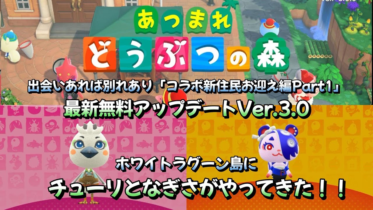 【あつまれどうぶつの森】コラボ新住民お迎えPart1「チューリとなぎさがやってきた！」ホワイトラグーン島編　あつ森1 15アプデ＃２