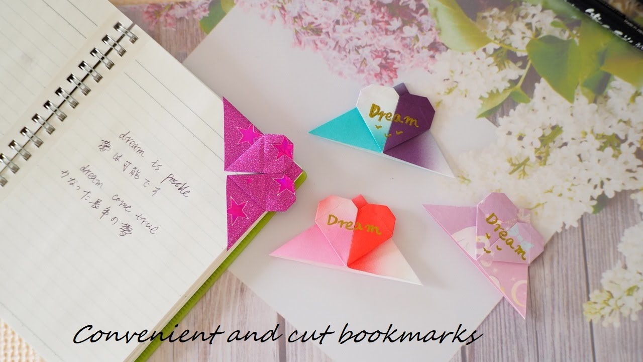 折り紙で簡単できる可愛いべんりなしおり作り方/Origami bookmark#折り紙　しおり#Origami bookmark#DIY