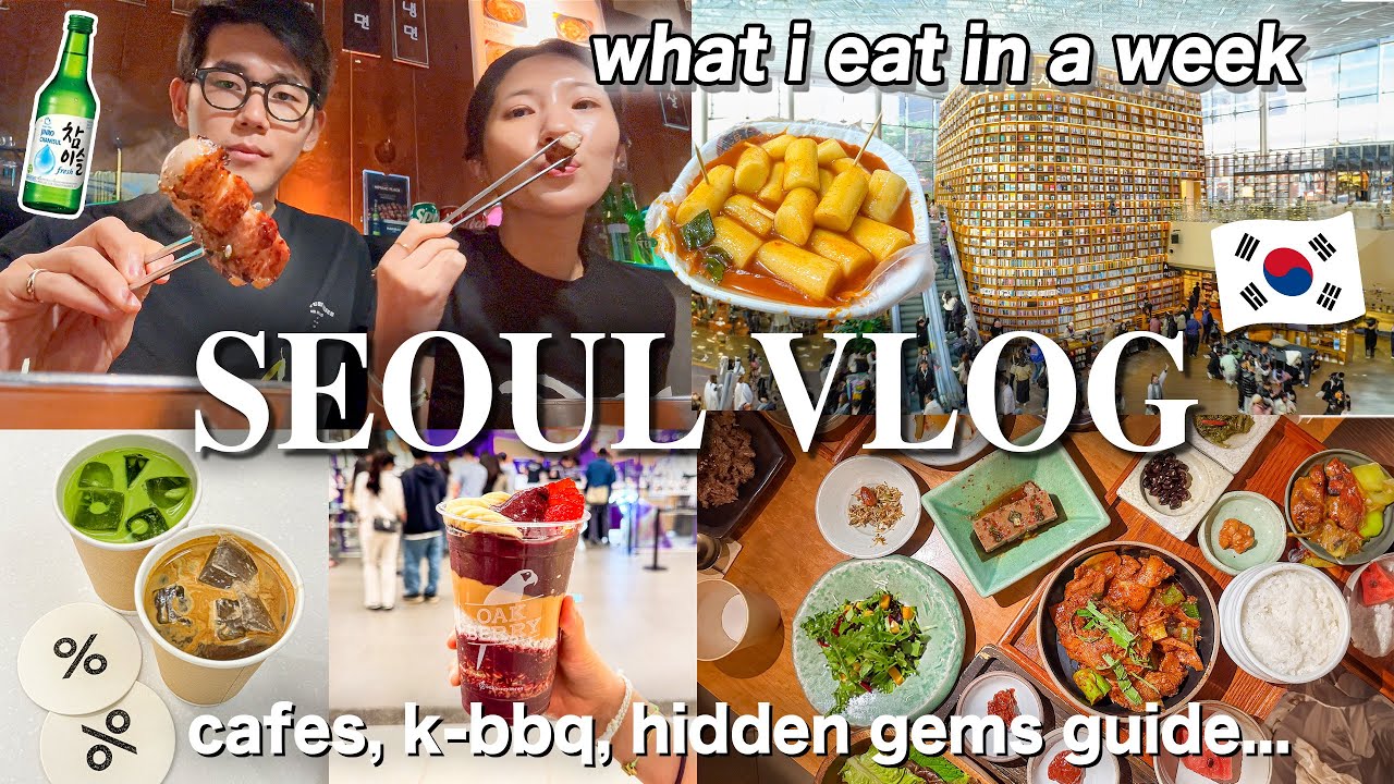 KOREA VLOG 2024🇰🇷 What I Eat in a Week in Seoul 🥐Cafes, Korean food, delivery food｜The HYUNDAI, COEX