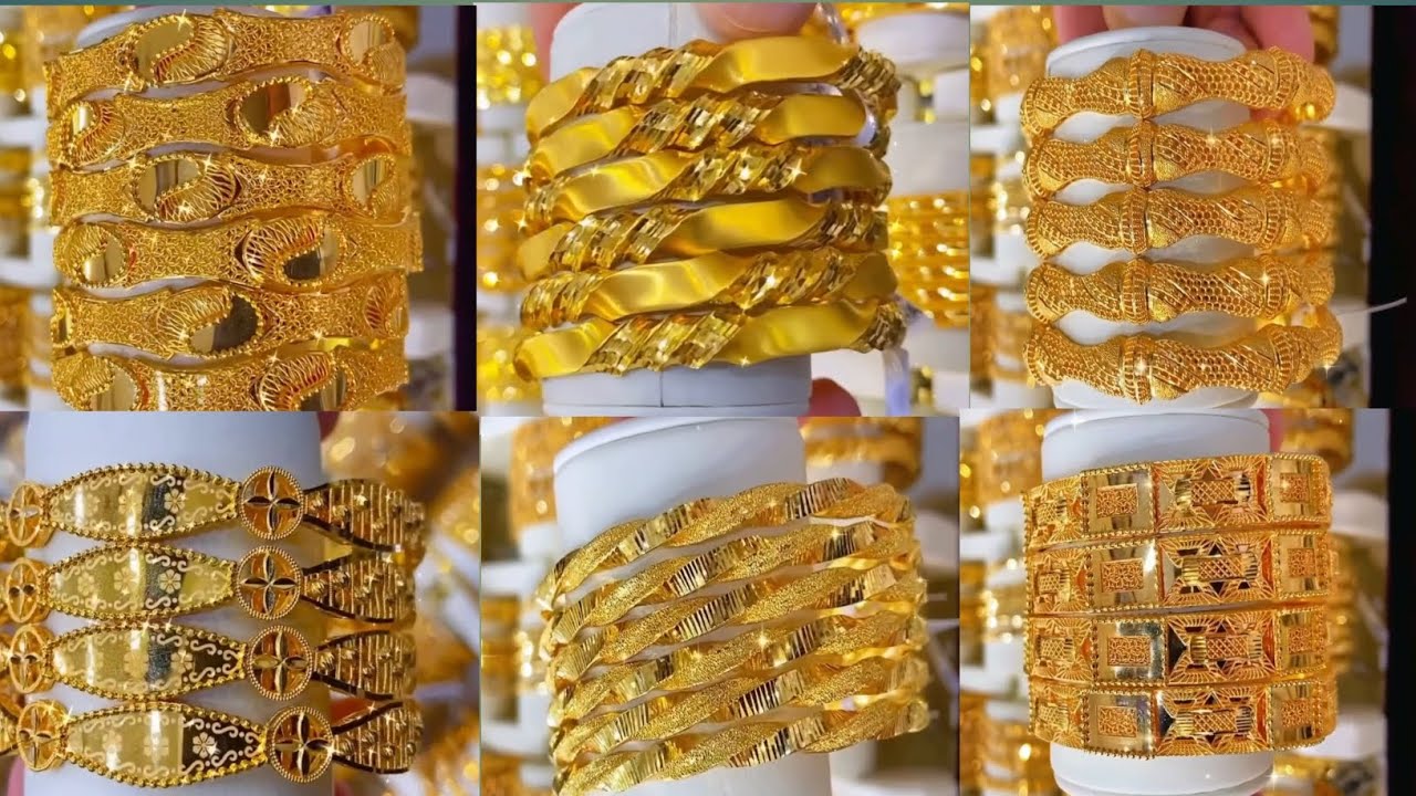 Latest Gold Bangles Design || 21K Gold Bangles Designs || Stylish Bangles Kangan Chori Set. W. Price