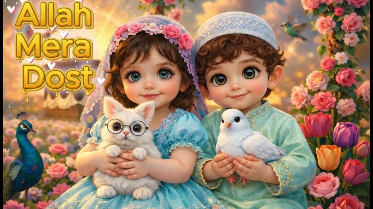Allah Mera Dost Hai 🌸 | Islamic Nasheed for Kids 🌙 | Cute Cartoon | Little Hasan