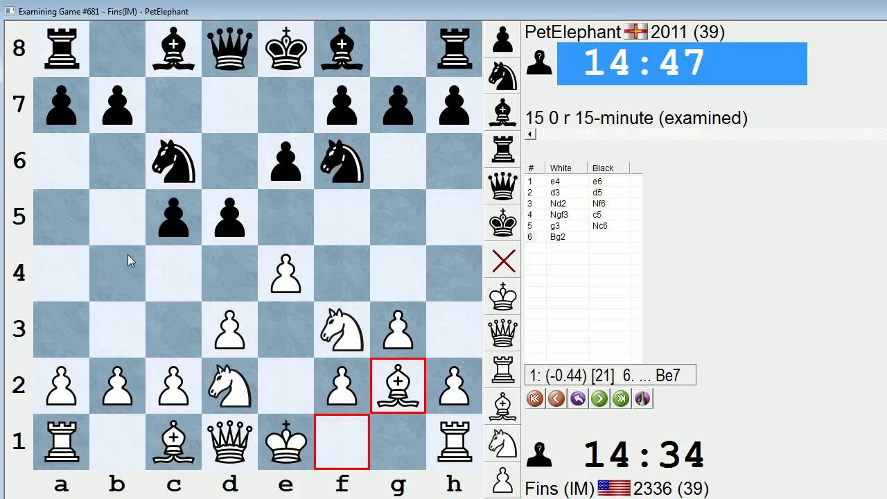 Standard Chess #130: IM Bartholomew vs. PetElephant (King's Indian Attack)