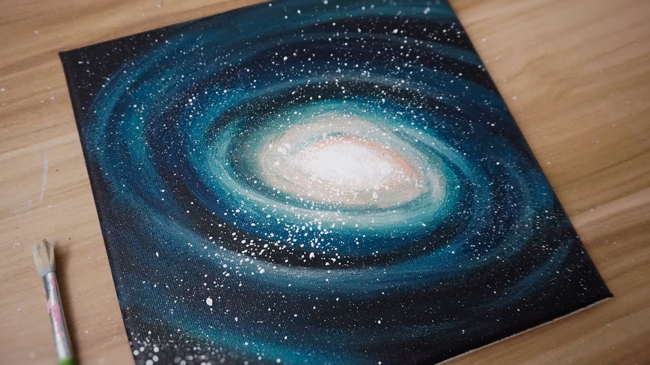 galaxy acrylic painting on canvas✨💫🪐 | how to paint a galaxy