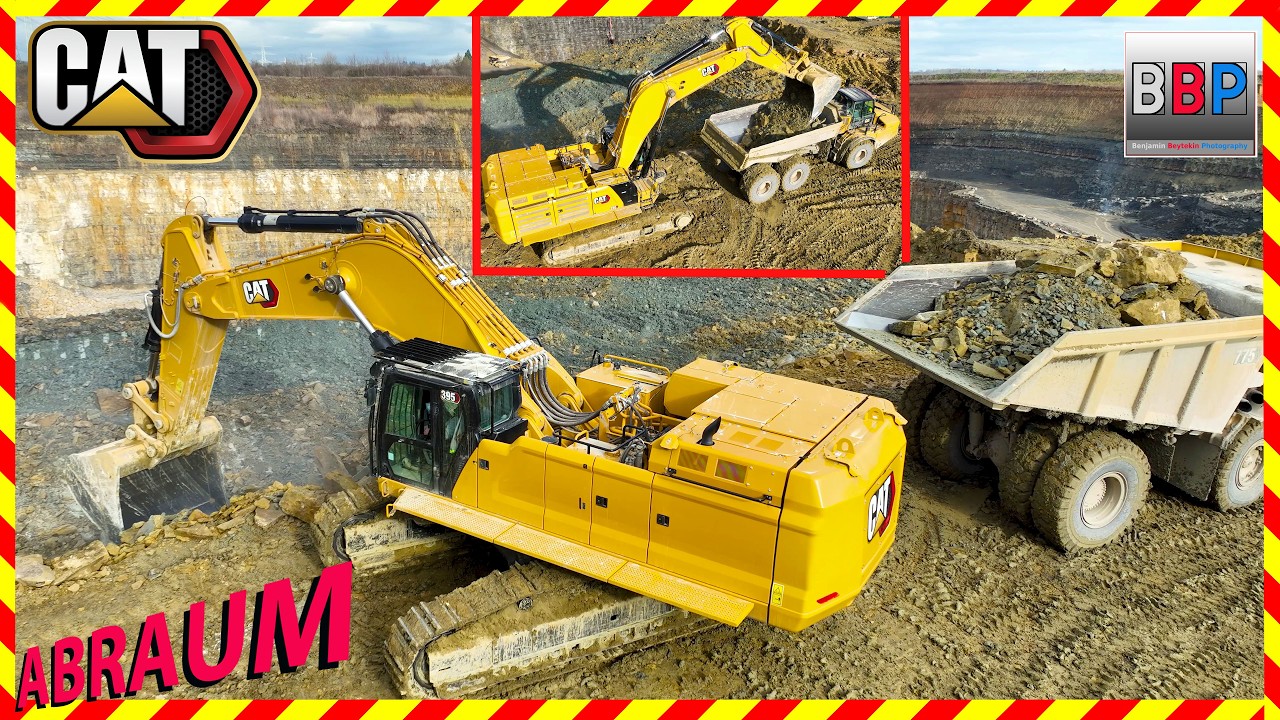 CAT 395, 2x 775G, 2x 745, D6 - Abraum im Steinbruch, 2026.  Teil 5
