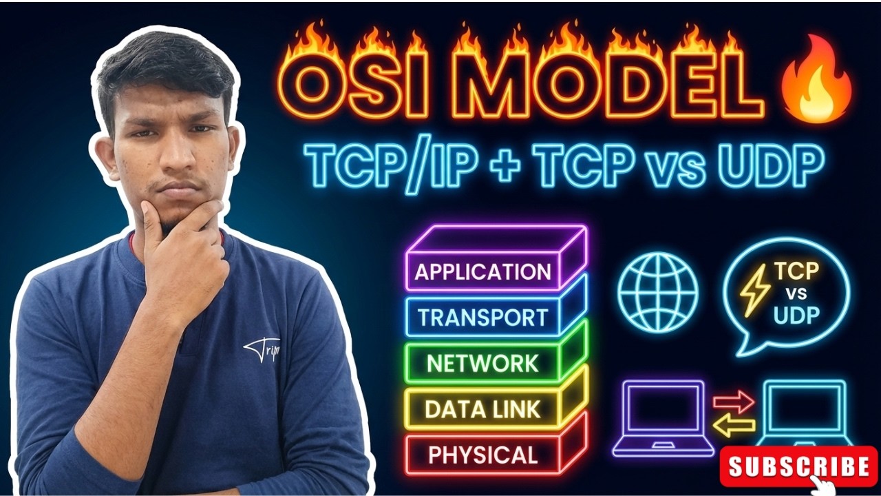 TCP/IP & OSI Model Explained (All 7 Layers) | TCP vs UDP | System Design Basics