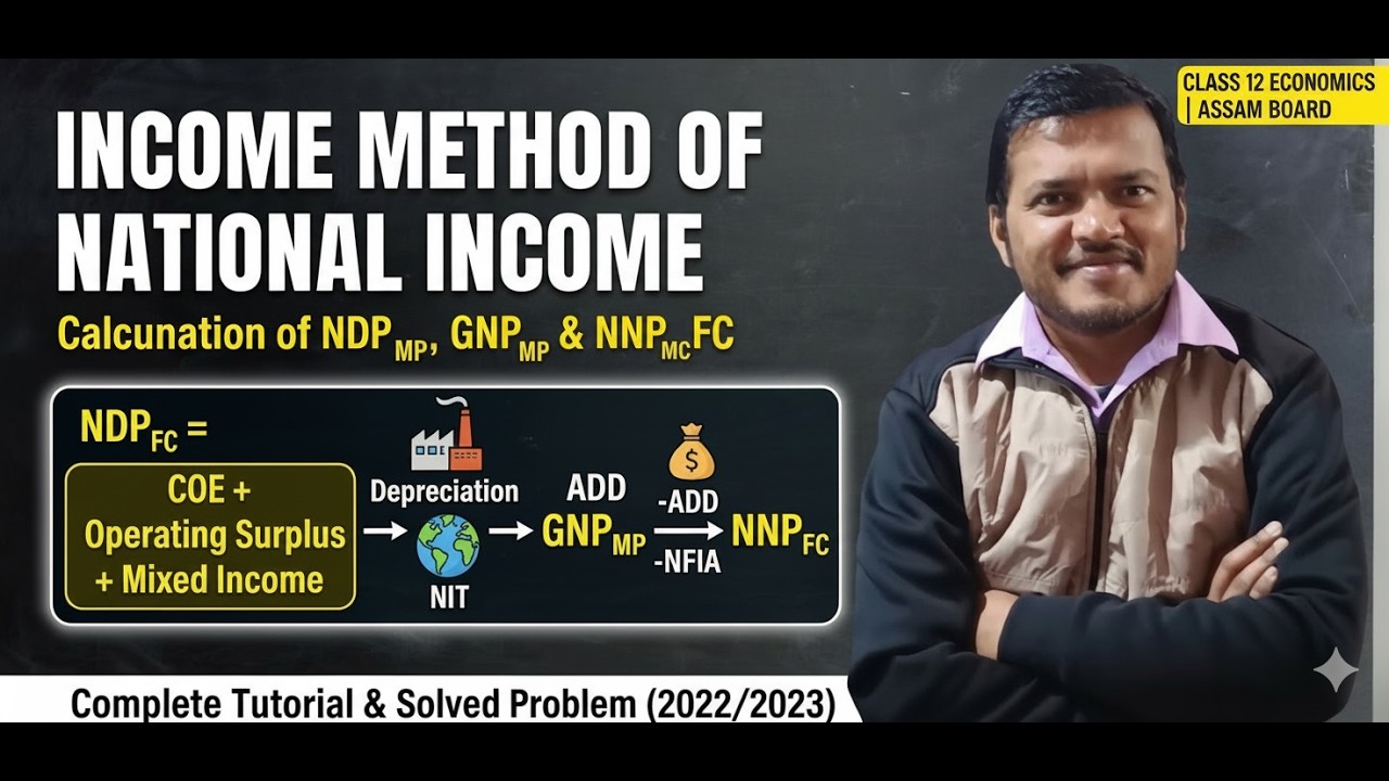 Income Method of National Income | Calculation of NDP FC, GNP MP & NNP FC | Class 12 Economics