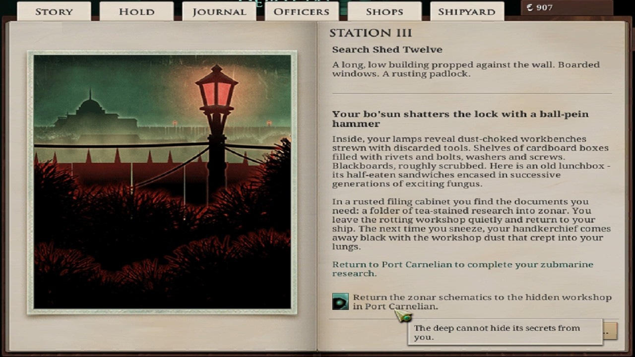 Sunless Sea,Getting the Zonar from Station III for The Zubmarine Mod.
