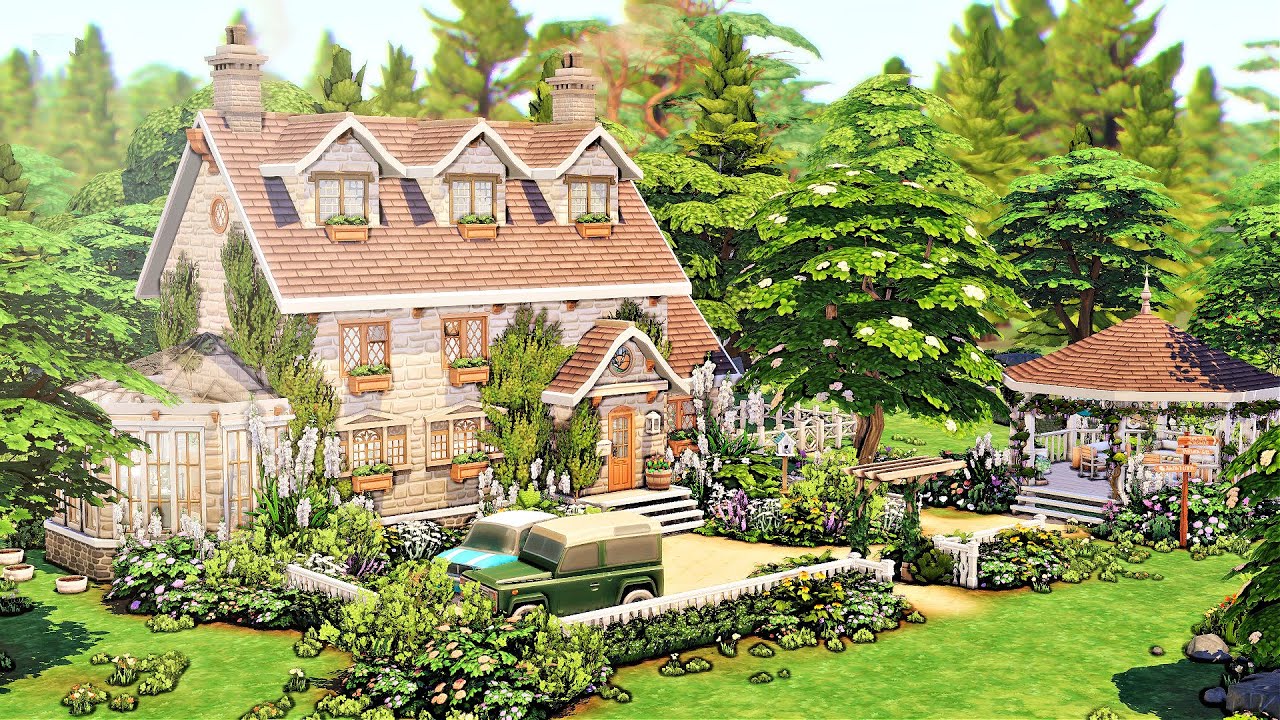 4 Sim Family Cottage 🌻 || The Sims 4 Speed Build