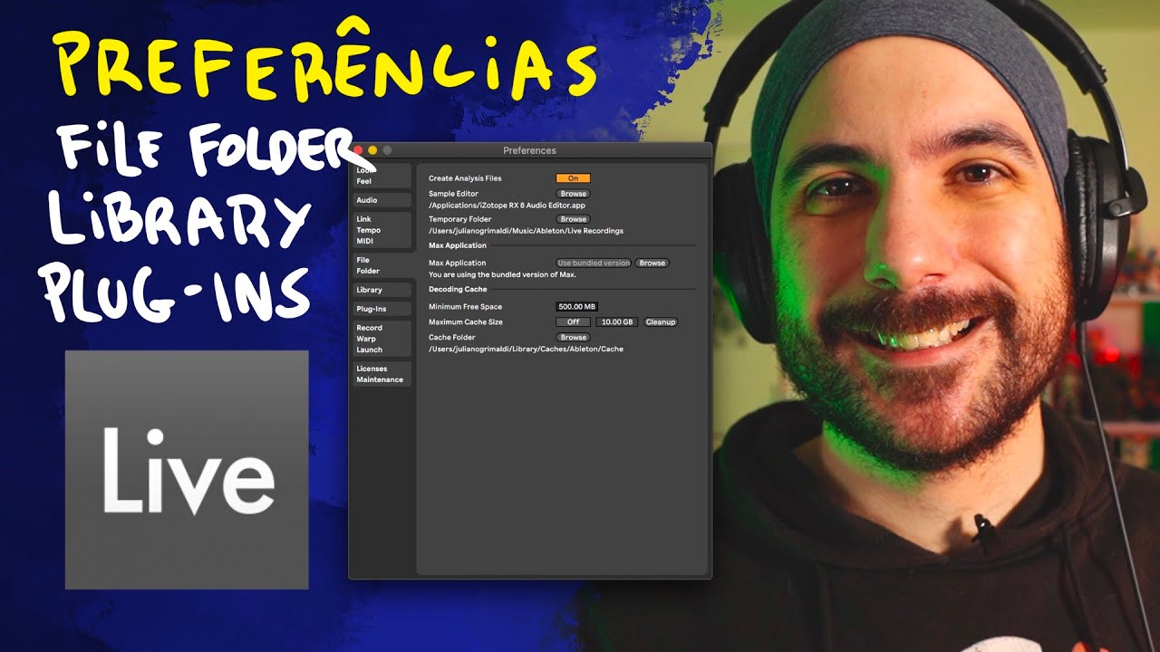 Ableton Live 11 - MENU DE PREFERÊNCIAS - File, Folder, Library, Plug-Ins