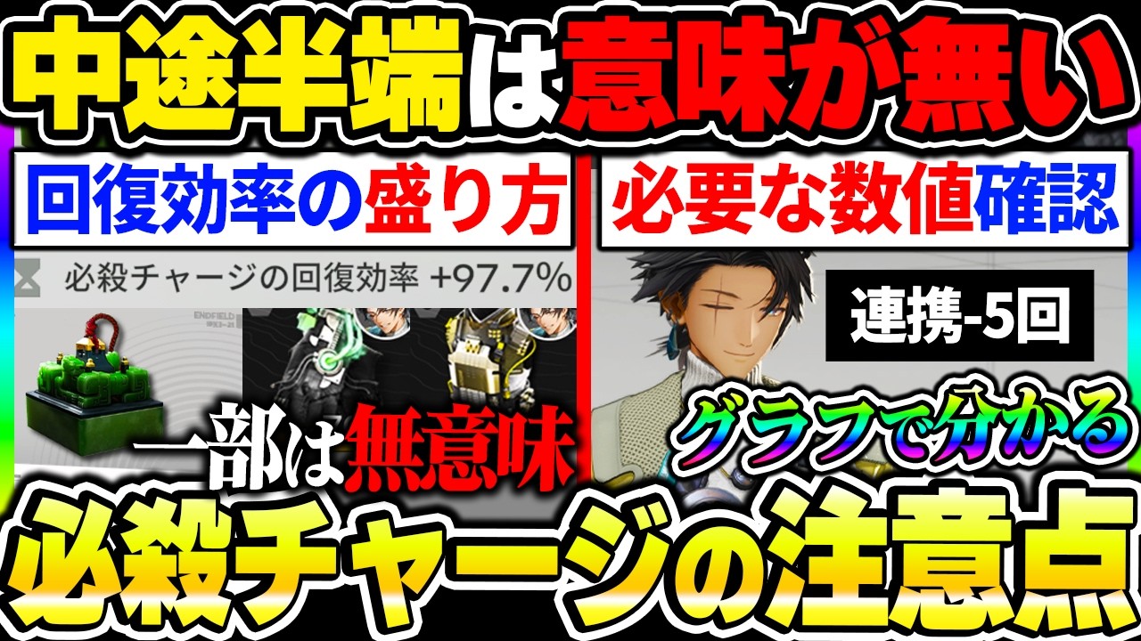 【エンドフィールド】新装備で注意したい『必殺チャージ回復効率』の注意点！少しでは意味が無い理由と上げるべき数値の基準について！|アークナイツ エンドフィールド【もやし実況】
