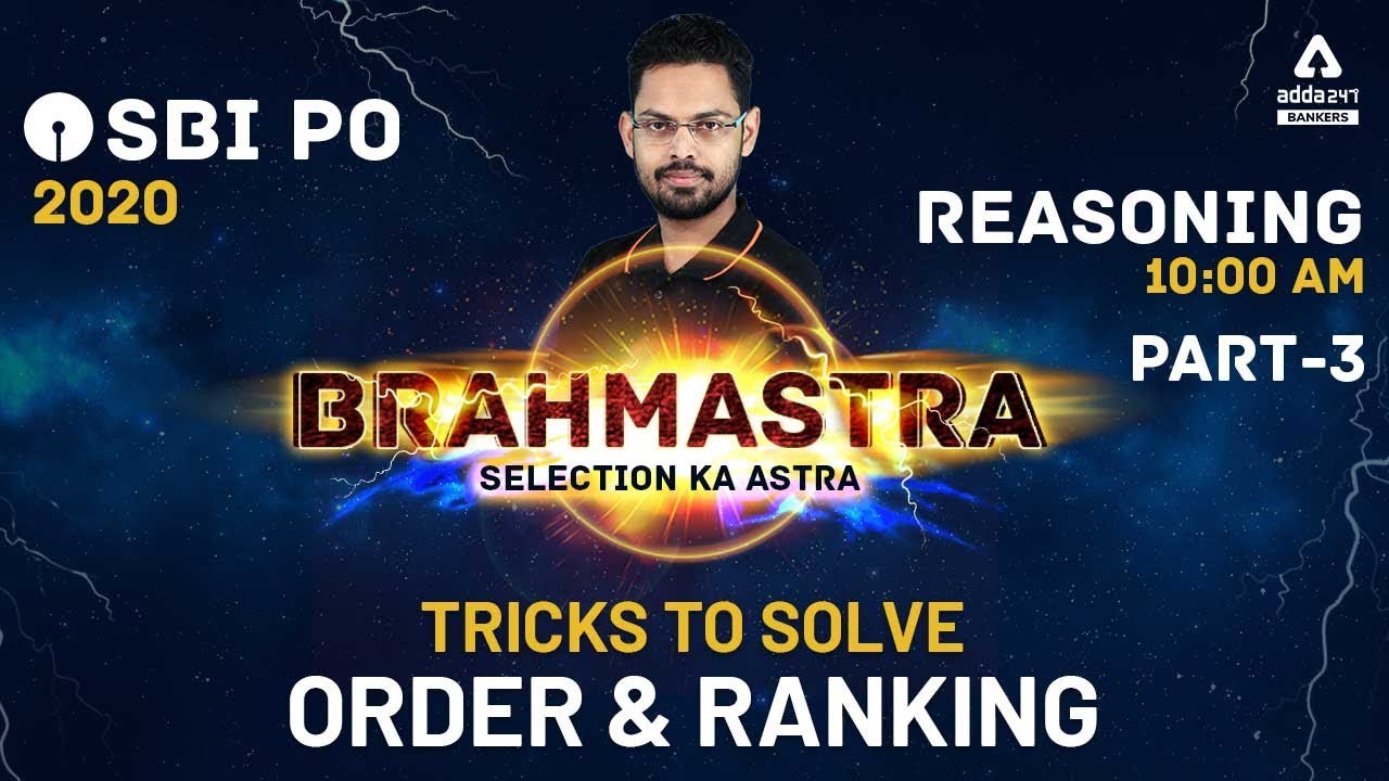 Order and Ranking in Reasoning Tricks (Part-3) | Reasoning | SBI PO 2020