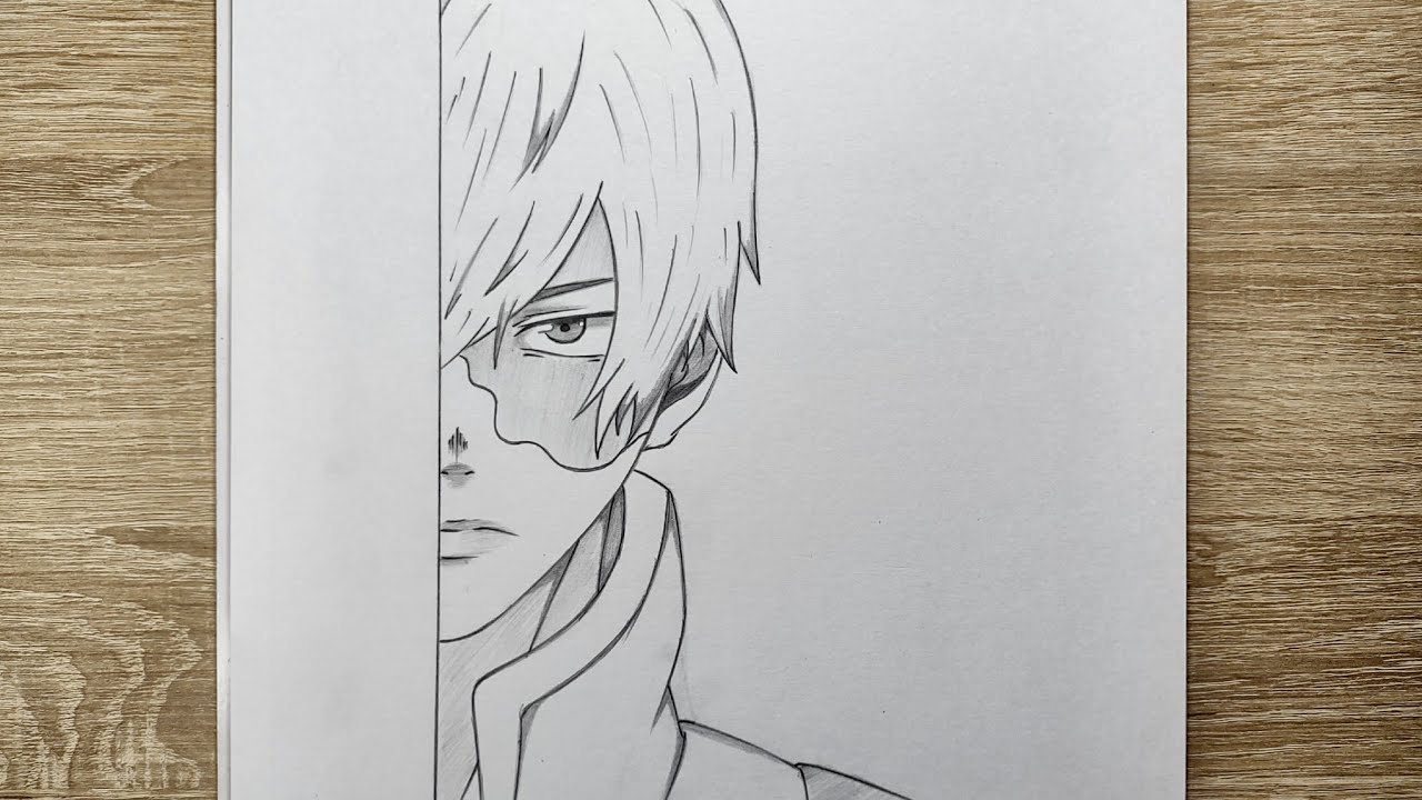 كيف ترسم تودوروكي من انمي بوكو نو هيرو | طريقة رسم تودوروكي خطوة بخطوة
