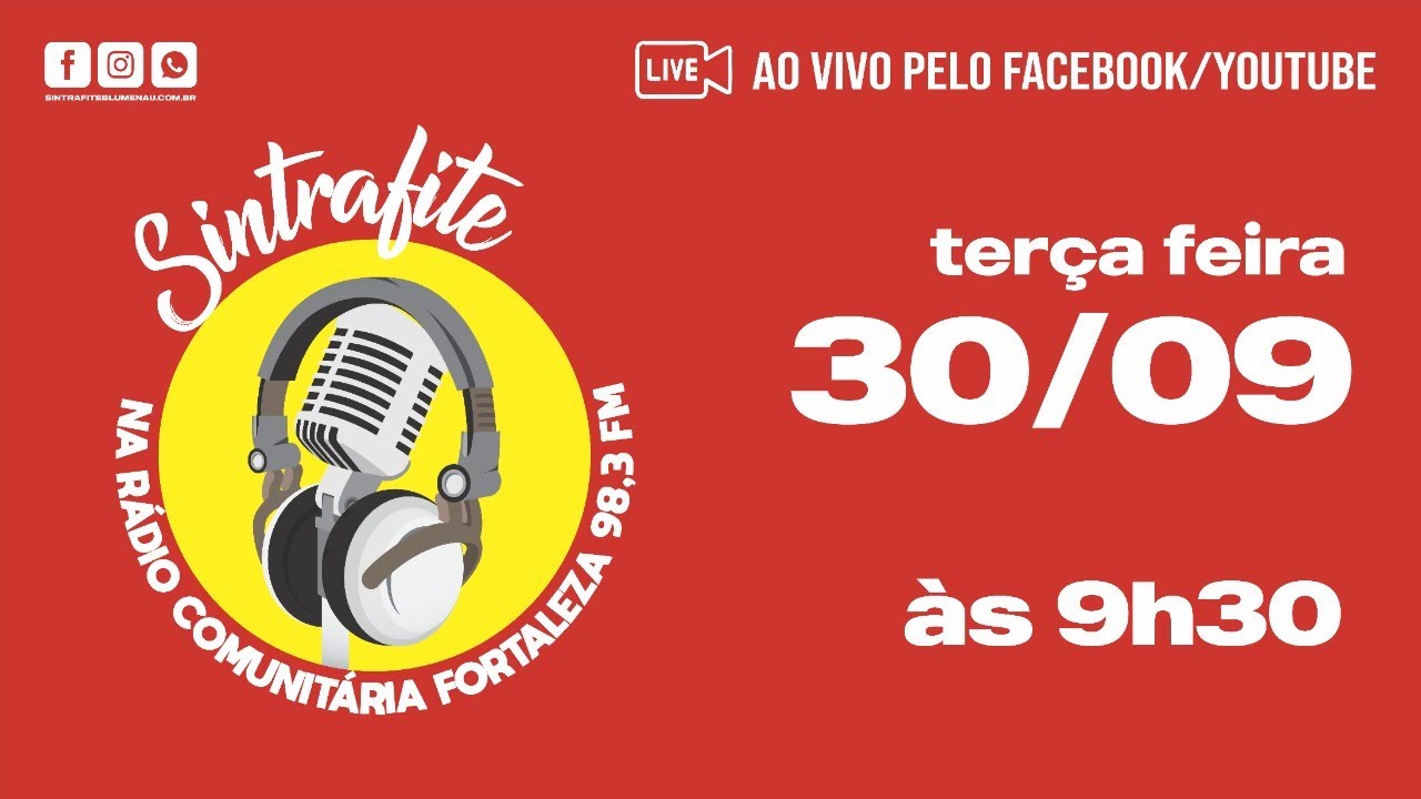NESTA TERÇA FEIRA (30/09) TEM SINTRAFITE NA RÁDIO COMUNITÁRIA FORTALEZA 98,3 FM 🔊🗣️