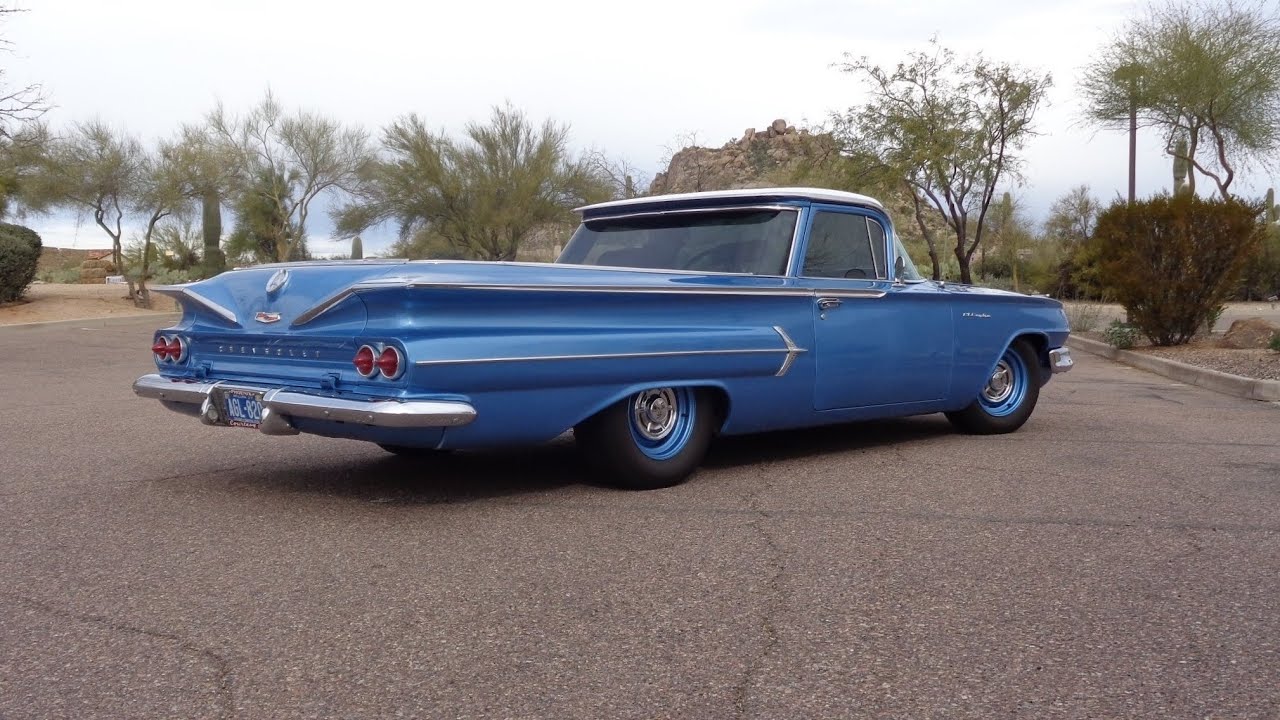 1960 Chevrolet Chevy El Camino in Blue & Engine Sound & Ride on My Car Story with Lou Costabile