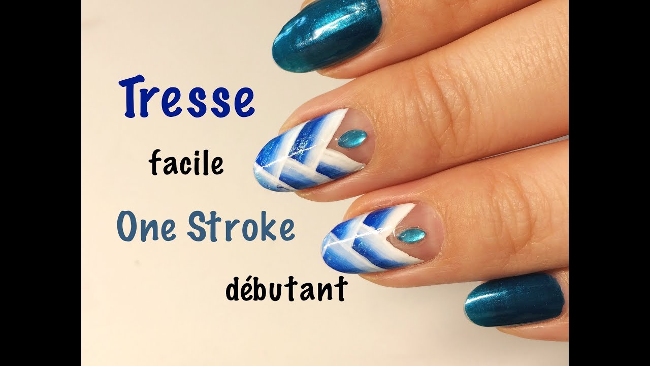 Nail art tresse one stroke