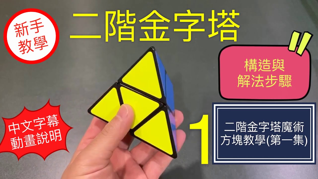 二階金字塔魔術方塊教學 | Pyraminx構造與解法步驟 魔方還原教程 特殊異形 3X3三階 進階(中文字幕) 魔术方块教学