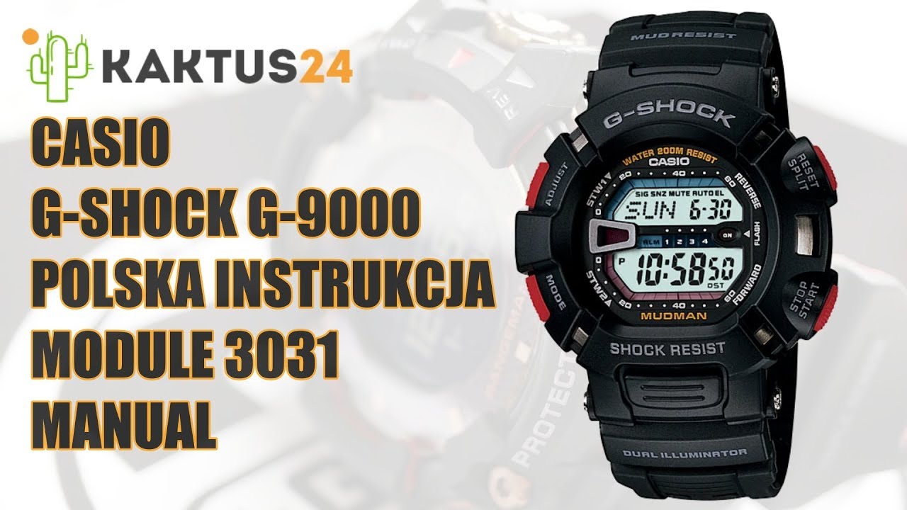 Jak ustawić Casio G-CASIO G-SHOCK G-9000 INSTRUKCJA OBSŁUGI, USTAWIENIA ZEGARKA