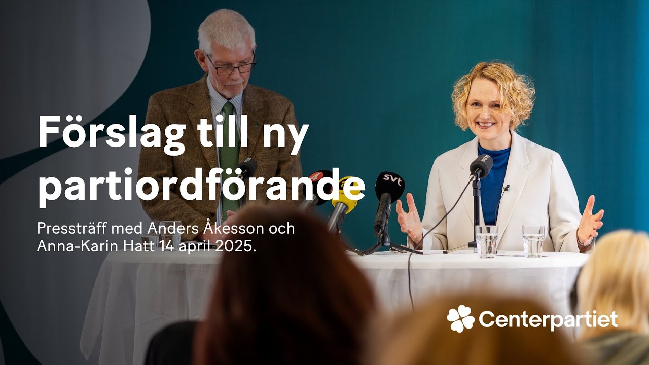 Centerpartiets valberedning presenterar förslag till ny partiordförande