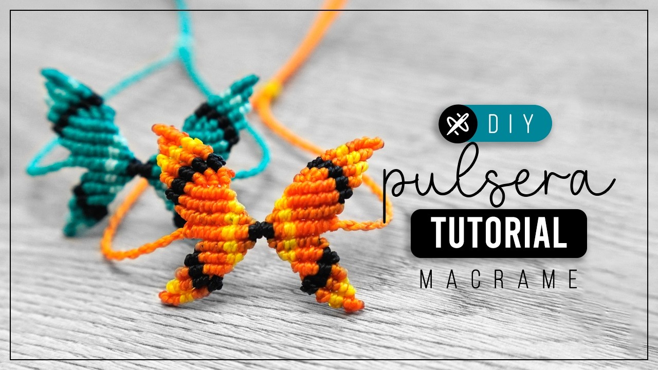 Pulsera Mariposa 🦋 Como hacer pulsera de mariposa con hilo | diy tutorial ● macrame bracelet 357
