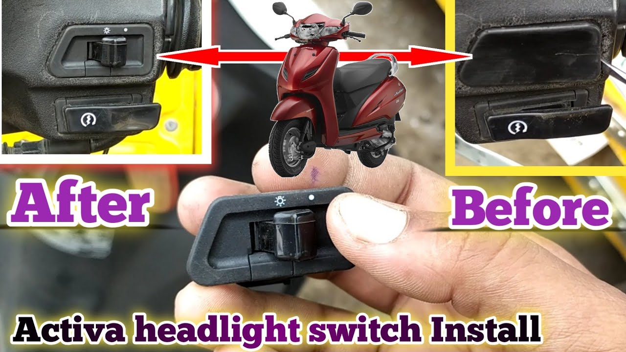 Activa 4G headlight switch Install ! How To Apply Headlight Switch In Activa 4G ( Hindi )