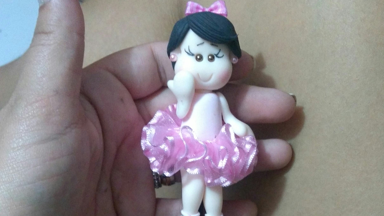 DIY ponteira de lápis da Bailarina em biscuit/sem moldes