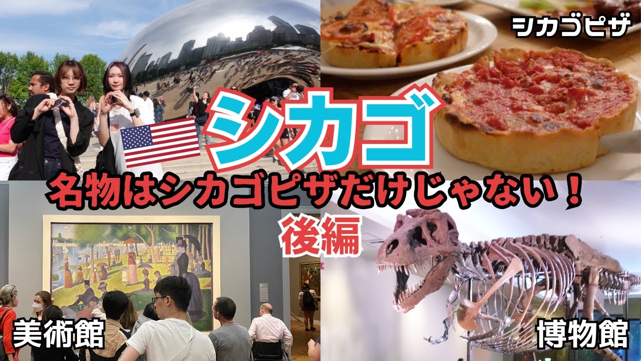 シカゴ観光名所をお得に巡る女子旅🇺🇸｜シカゴ美術館｜フィールド博物館｜シカゴピザ｜ミイラ