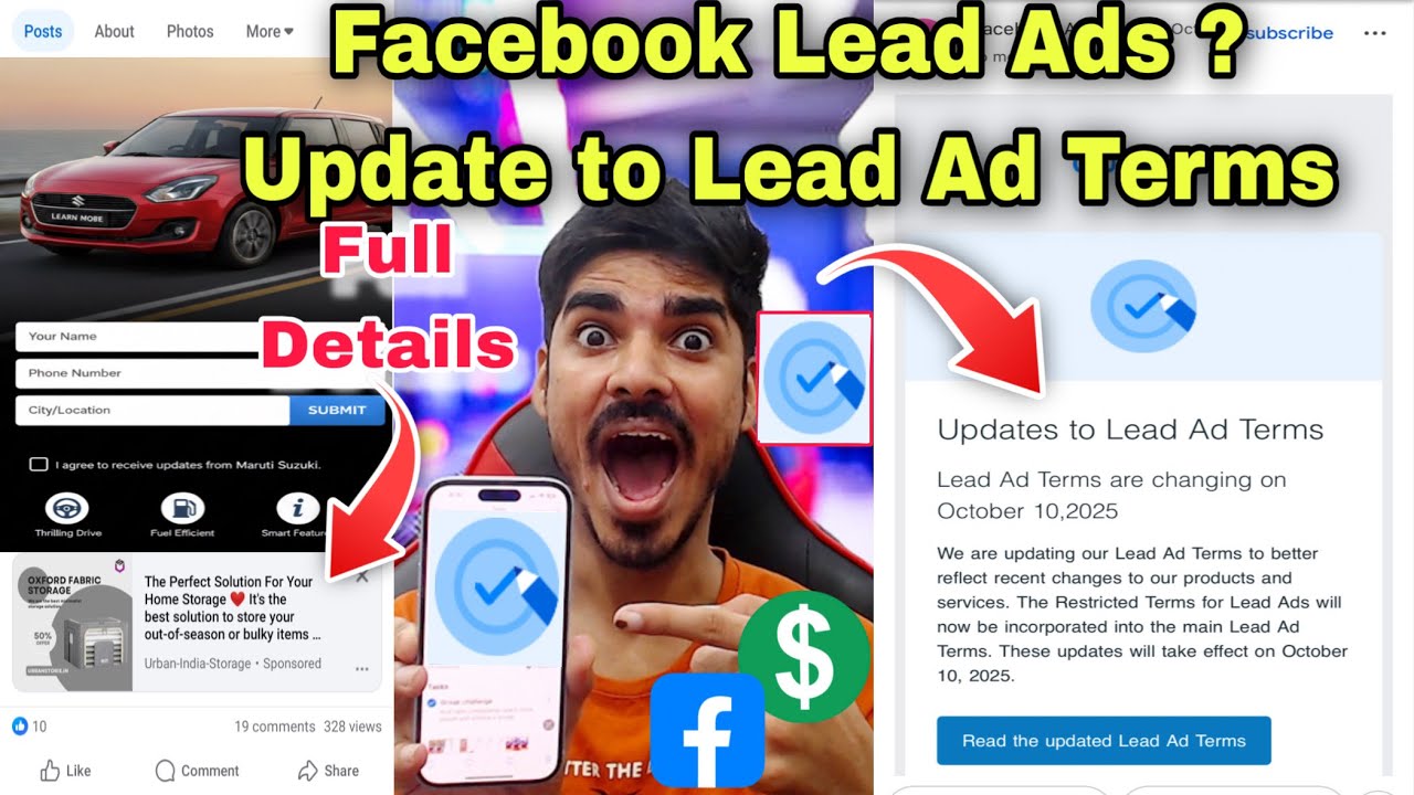 Facebook Lead Ads 🤔 Updates to Lead Ad Terms Facebook 🤑 Update to Lead Ad Terms 😍 Facebook Campaign