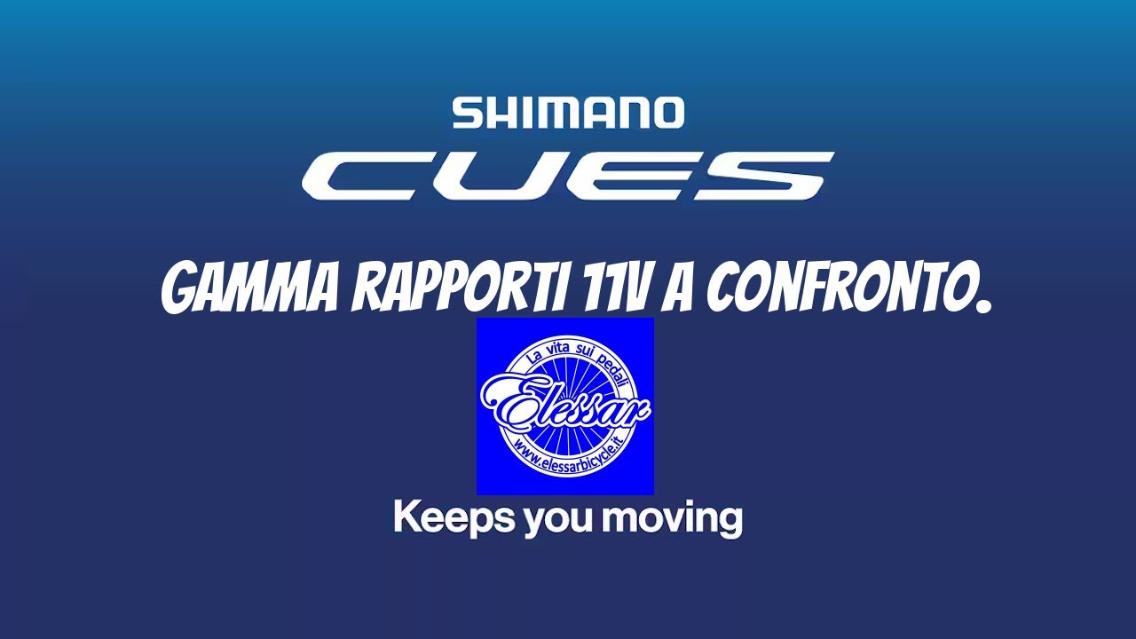 Shimano CUES, gamma rapporti 11v a confronto.