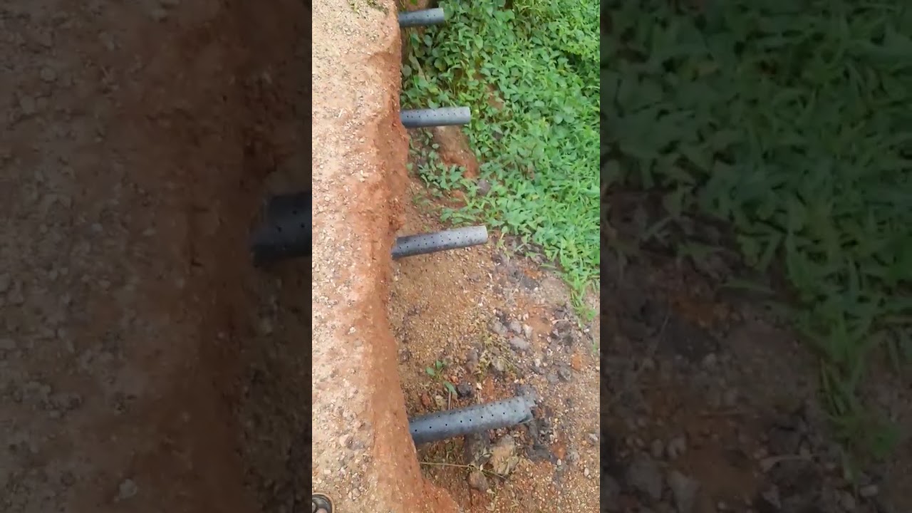 Road water filtering in a waterlogged area
