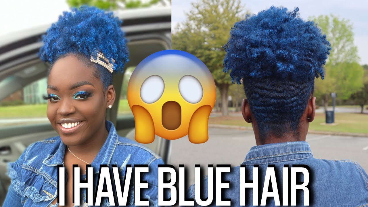 I COLORED MY NATURAL HAIR BLUE | NO BLEACH OR DAMAGE ft. Miss Jessies