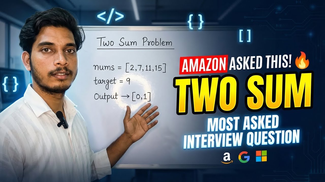 Amazon Asked This! Two Sum Problem Explained #trending #viral#feed#leetcode#dsa #engineeringstudents
