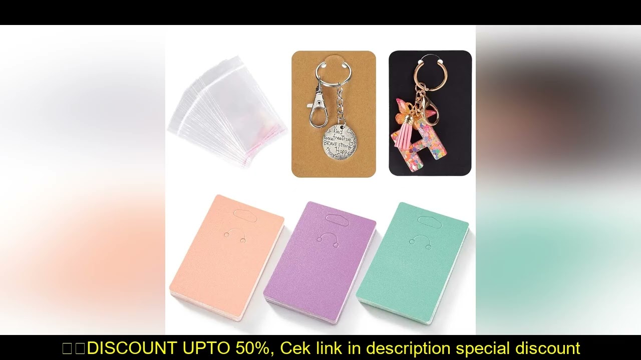50pcs Keychain Display Card Key Ring for Keyring Jewelry Exhibitor Store Organizer Small Business Or