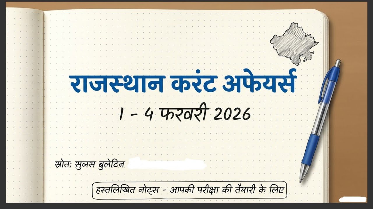 1-4 FEBUARY 2026 Rajasthan current Affairs in Hindi | RPSC, RSSB| ELAN EDUTECH