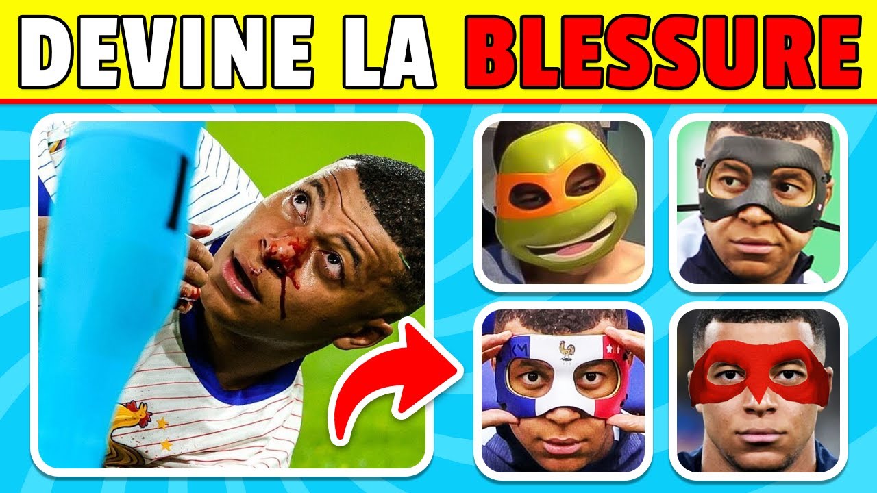 Devine qui PLEURE...? 👃💔🩹 Blessures de Footballeurs 😭 Kylian Mbappé, Ronaldo, Messi | Quiz Euro 2024