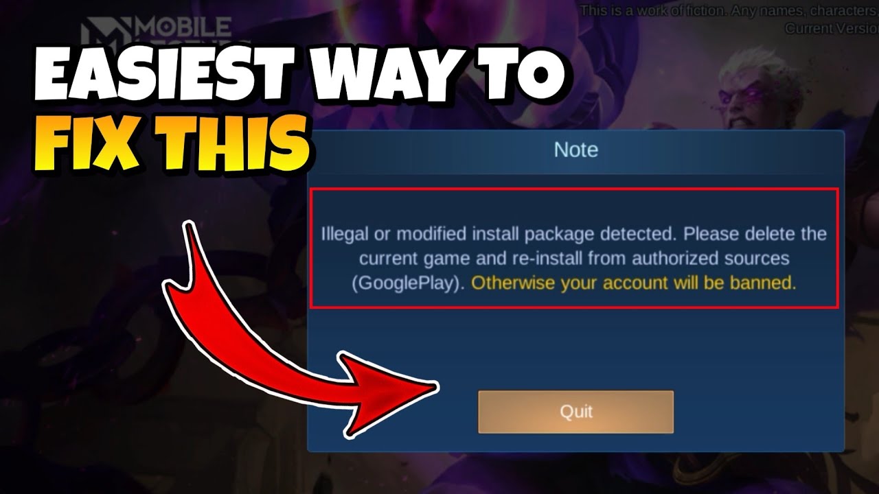 ILLEGAL OR MODIFIED INSTALL PACKAGE DETECTED | OTHERWISE YOUR ACCOUNT WILL BE BANNED | HOW TO FIX