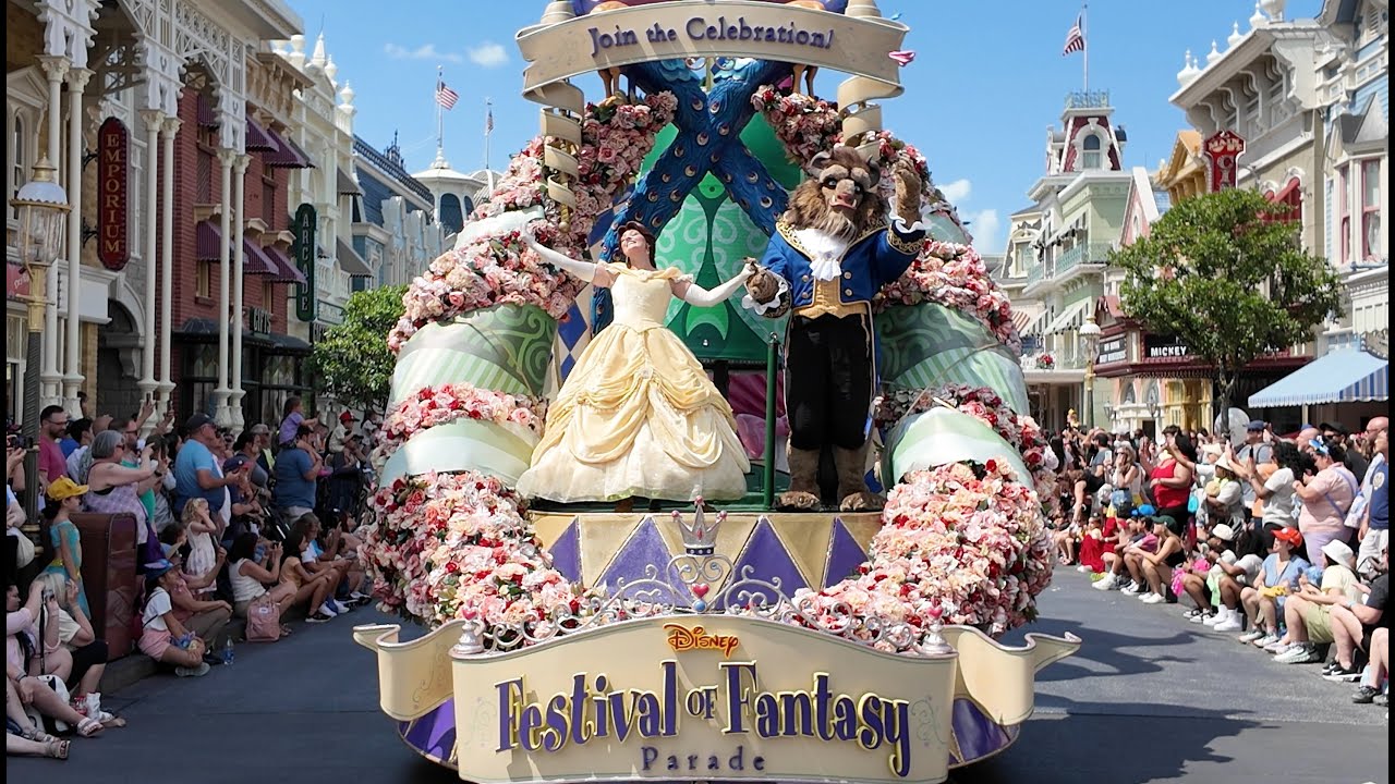 4K Full Festival of Fantasy Parade 2024: A Musical Journey Down Main Street USA at Magic Kingdom!