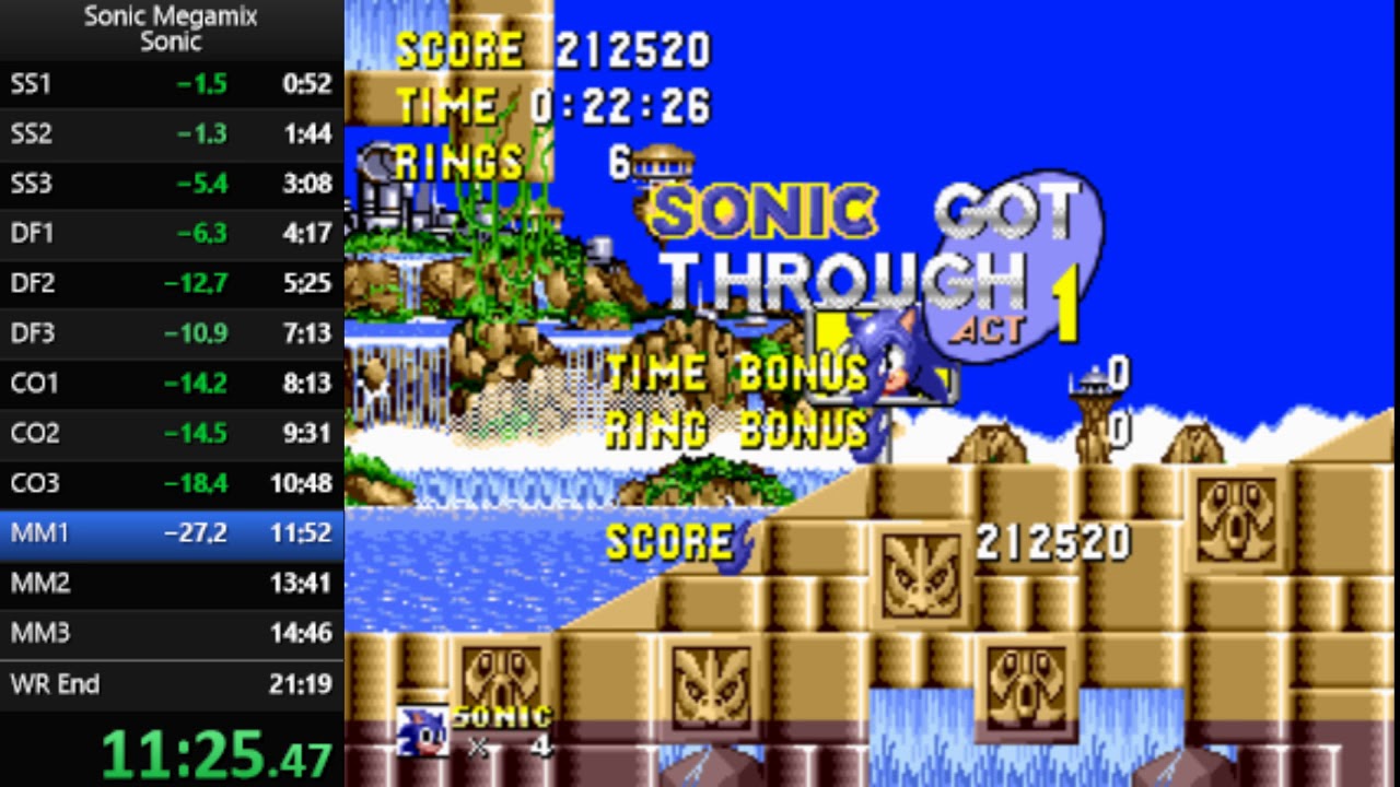 Sonic Megamix - Sonic Any% Speedrun in 