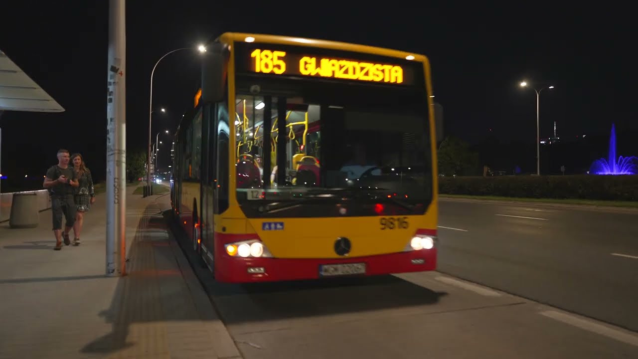 Poland, Warsaw, bus 185 night ride from Sanguszki to Marymont Potok