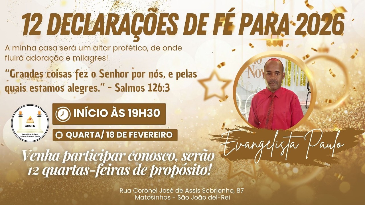 7º Dia - 12 DECLARAÇÕES DE FÉ PARA 2026 - Evangelista Paulo