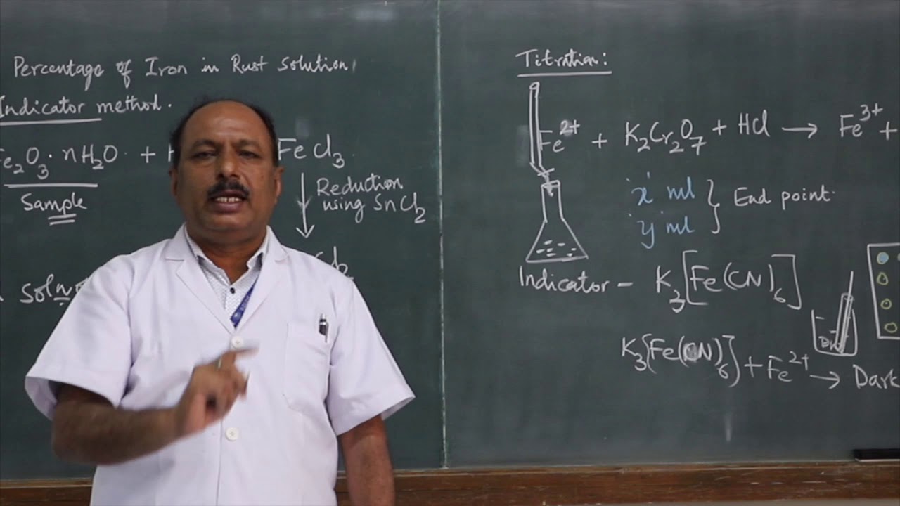 DETERMINATION OF PERCENTAGE OF IRON IN A GIVEN RUST SOLUTION BY EXTERNAL INDICATOR METHOD