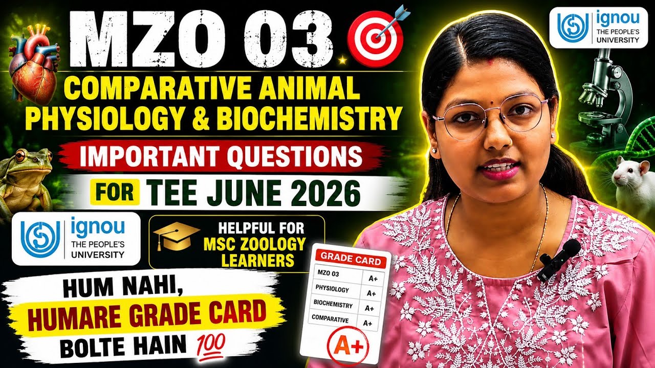 🎯 MZO-03 Important Questions 2026 | TEE June 2026 Most Expected Questions 🔥 | IGNOU MSc Zoology 📚
