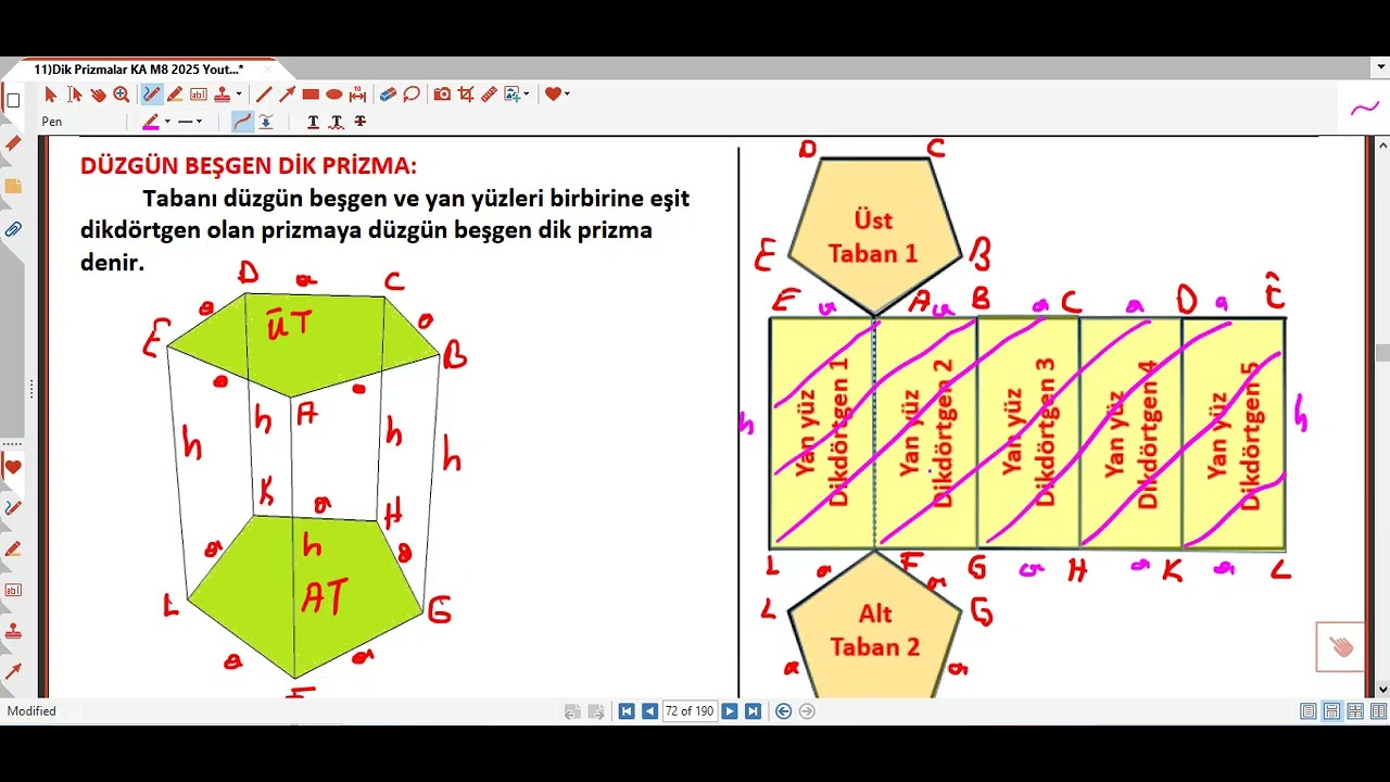 6-)M8 Geometrik Cisimler (D.Beşgen Dik Prizmanın Özel,TÇevresi ve Yalanı) 40