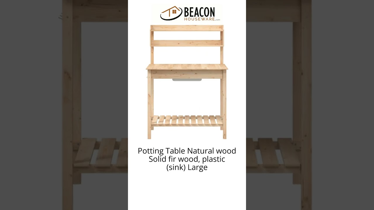 Potting Table Natural wood Solid fir wood plastic (sink) Large
