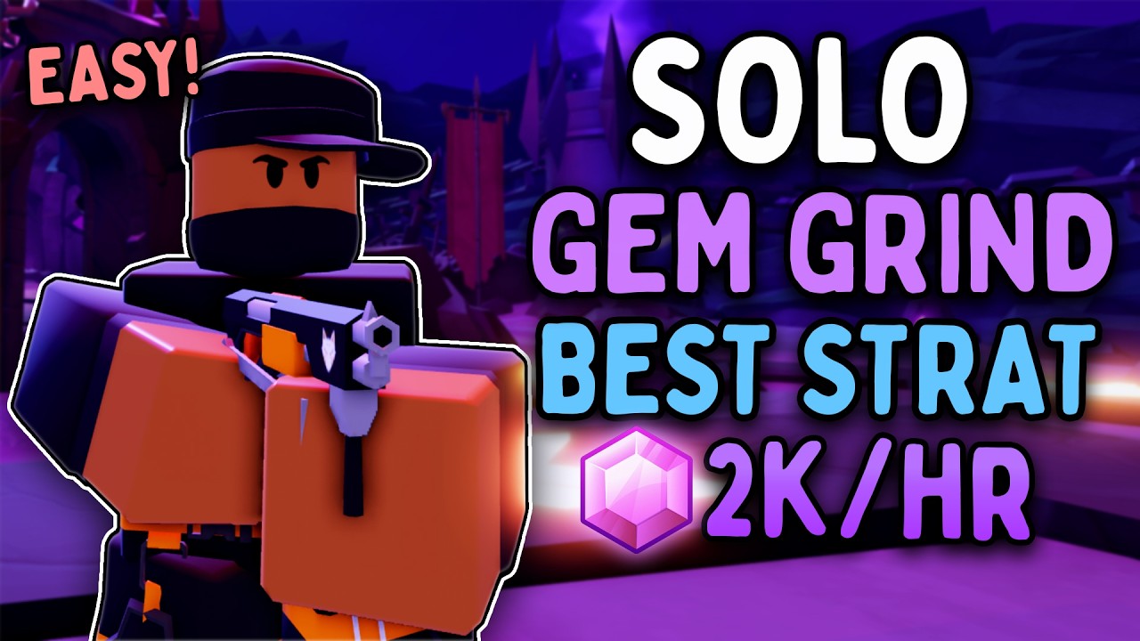 BEST Solo Gem Grinding Strategy ONLY 2 TOWERS + FULL GUIDE | Roblox TDS