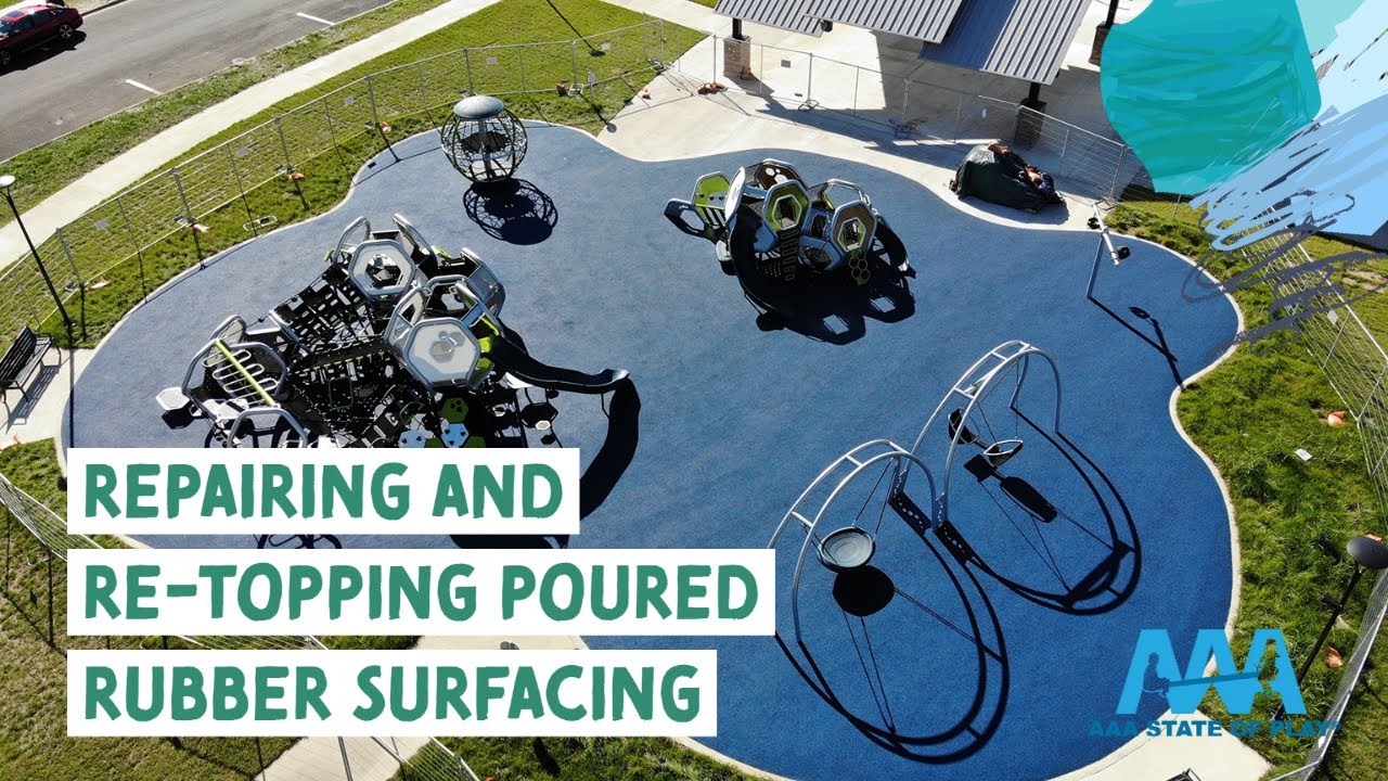 Repair and Re-Top Poured Rubber Surfacing